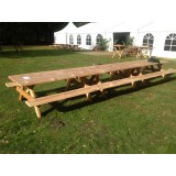 Douglas / Lariks Familie-xl-picknicktafel rustiek  600cm