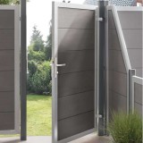 Horizen Enkele Draaipoort h180cm x b98cm XL vulling grijs - kader zilver