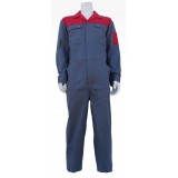 Overall 100% katoen grijs-rood 48 t/m 56