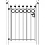 Enkele sierpoort Monaco h80 x b107,5cm recht